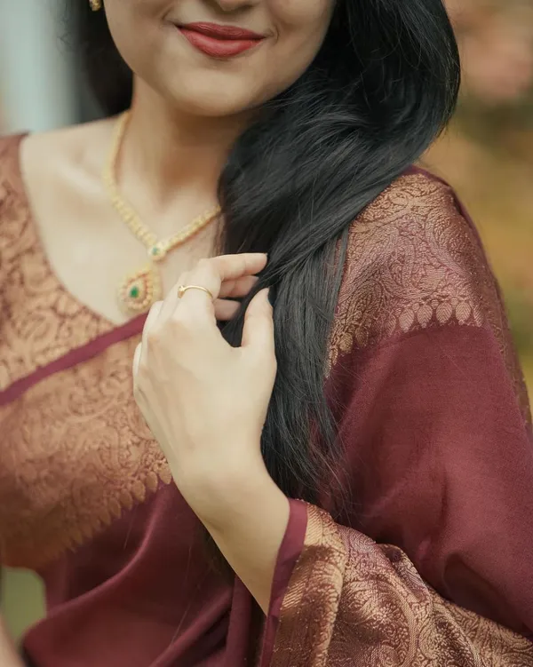 MAROON_PURE_BANARASI_SAREE